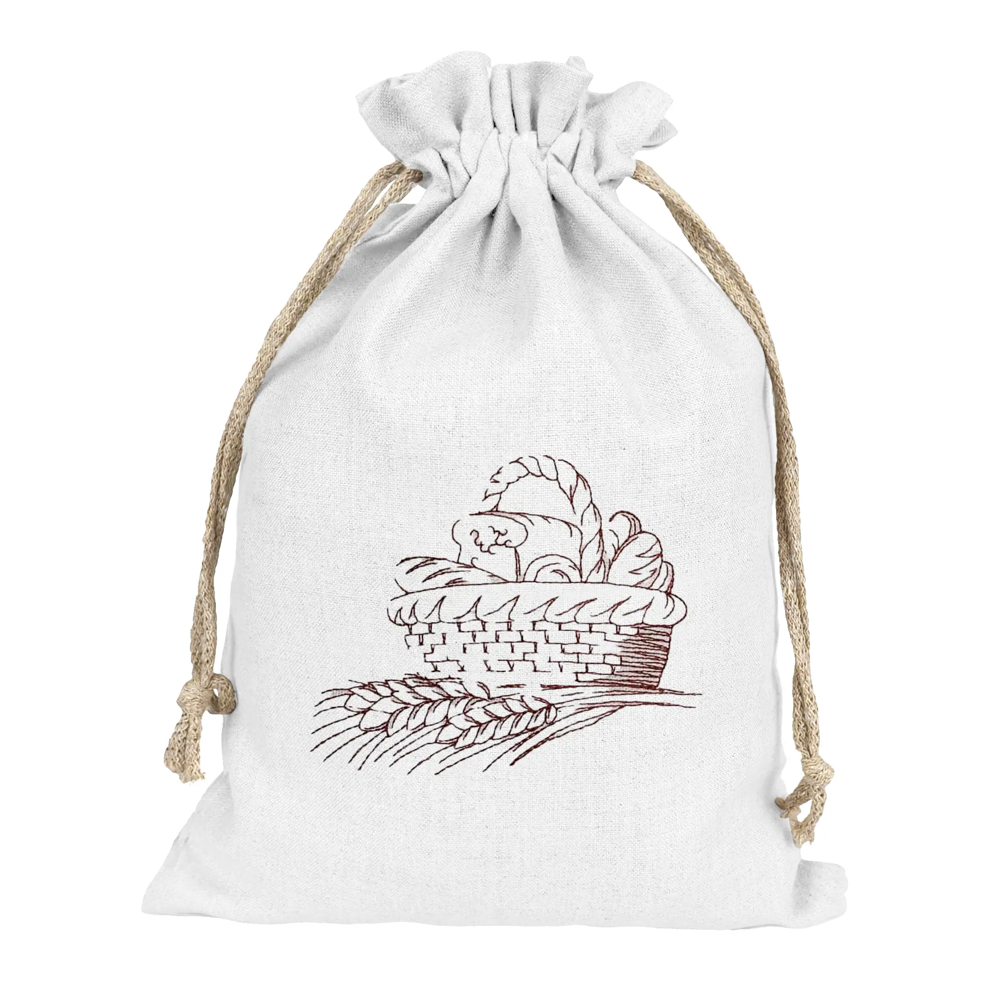 worek biały z falbanką koszyczek