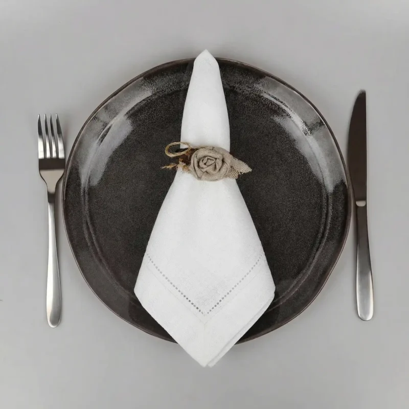 Lniana serweta z mereżką biała - wybierz swój rozmiar